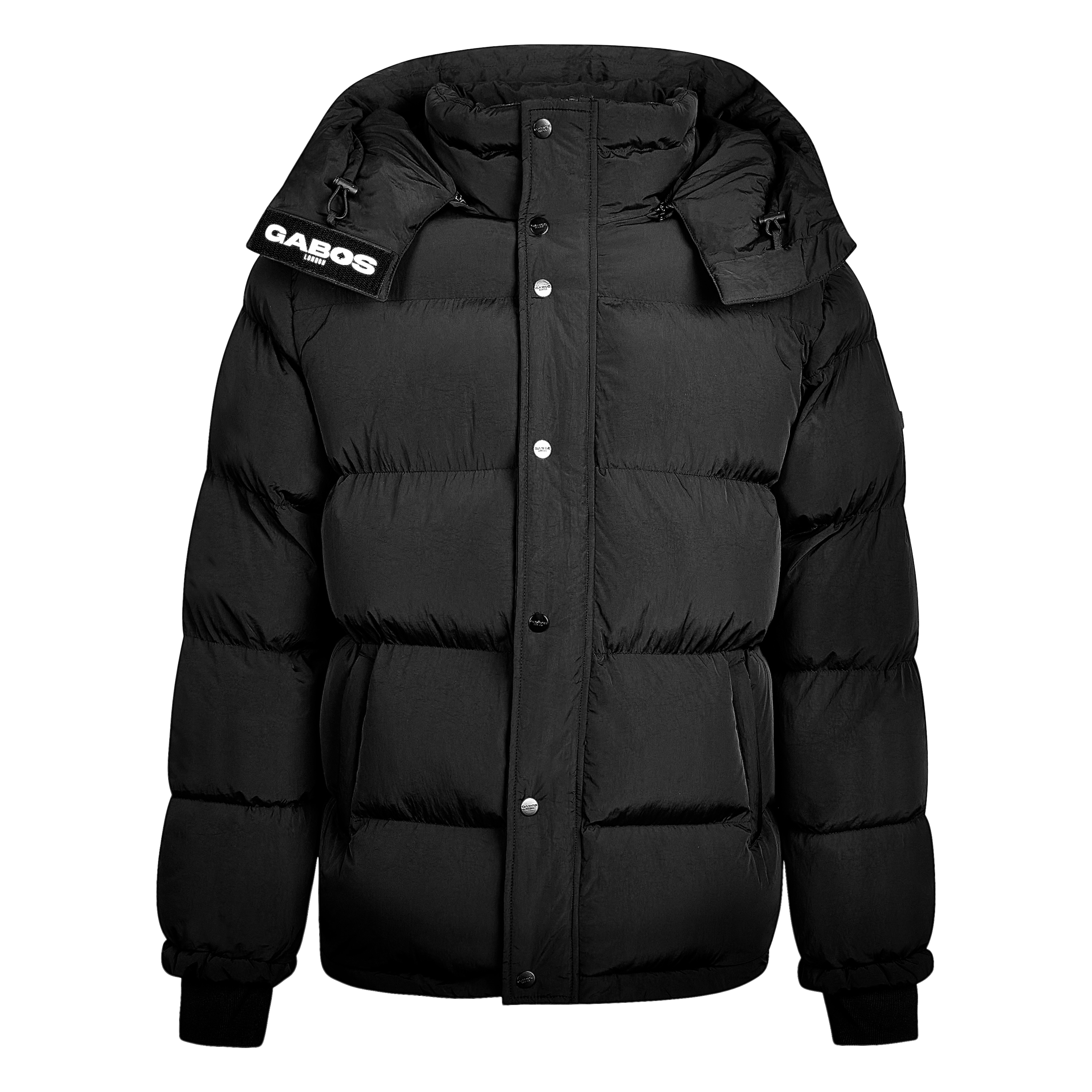 Black Puffer Jacket | Street Bomber Puffer Jacket 3.0 Magma Black Front View – Men’s Streetwear Fashion Outerwear from Gabos London