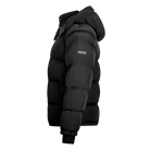 Black Puffer Jacket | Street Bomber Puffer Jacket 3.0 Magma Black Side View – Men’s Streetwear, Hooded Winter Coat Outerwear from Gabos London