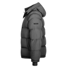 Men's Grey streetwear puffer jacket. Side View by Gabos London