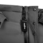 Grey Puffer Jacket With Custom Zip Puller by Gabos London