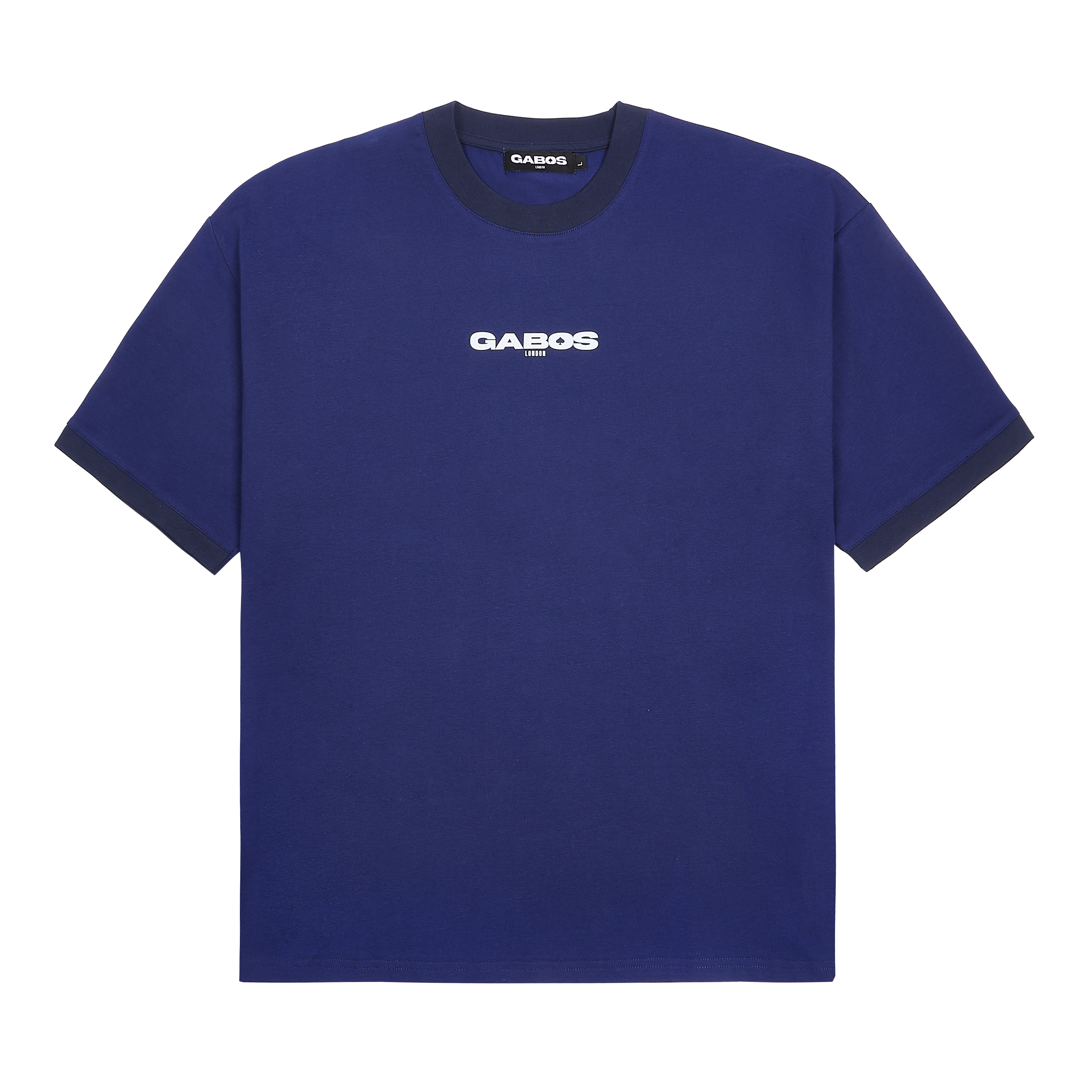 front flat lay of gabos london streetwear oversized t shirt