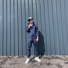 STREETWEAR | Midnight Blue Windbreaker Tracksuit by Gabos London on Model