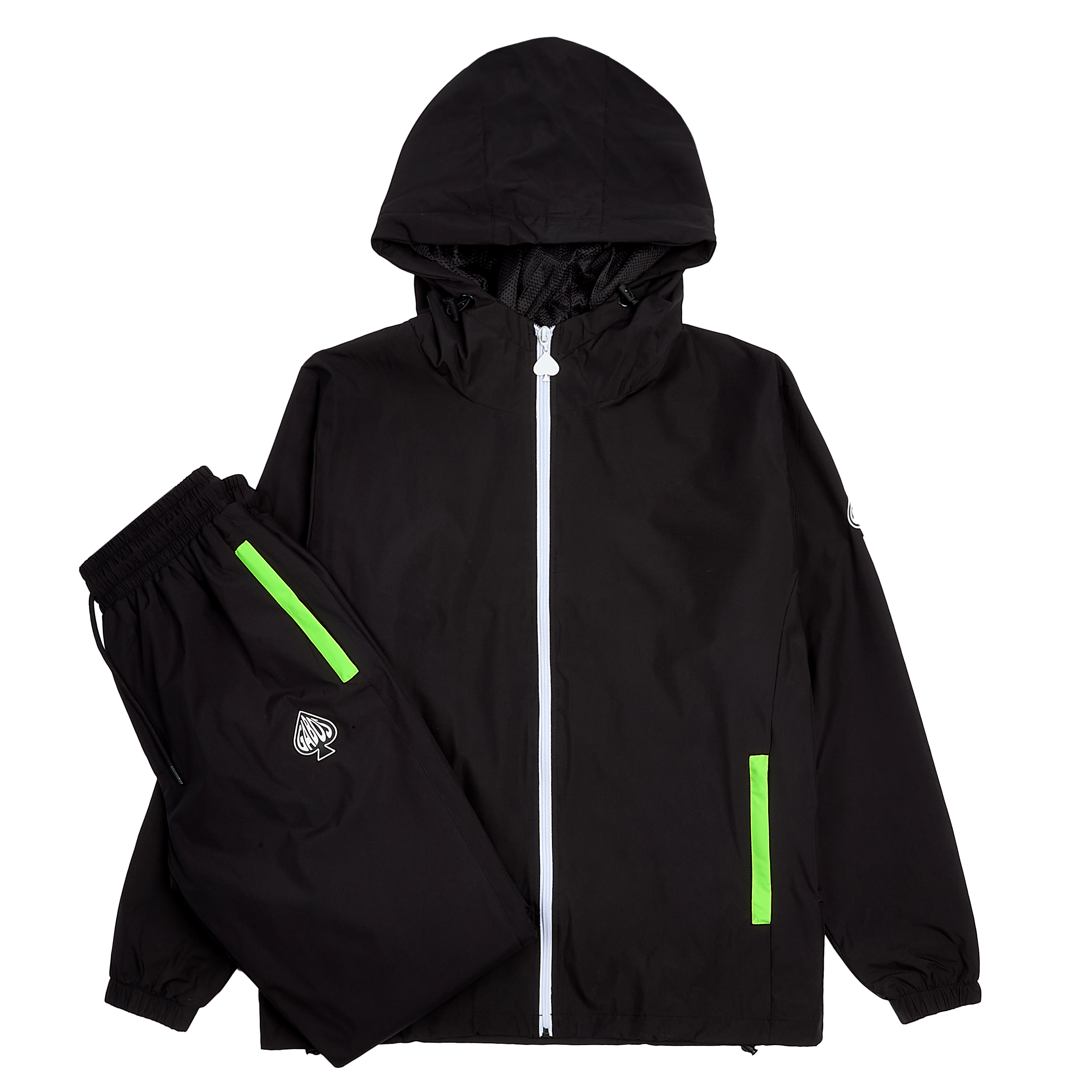windbreaker set neon green with black