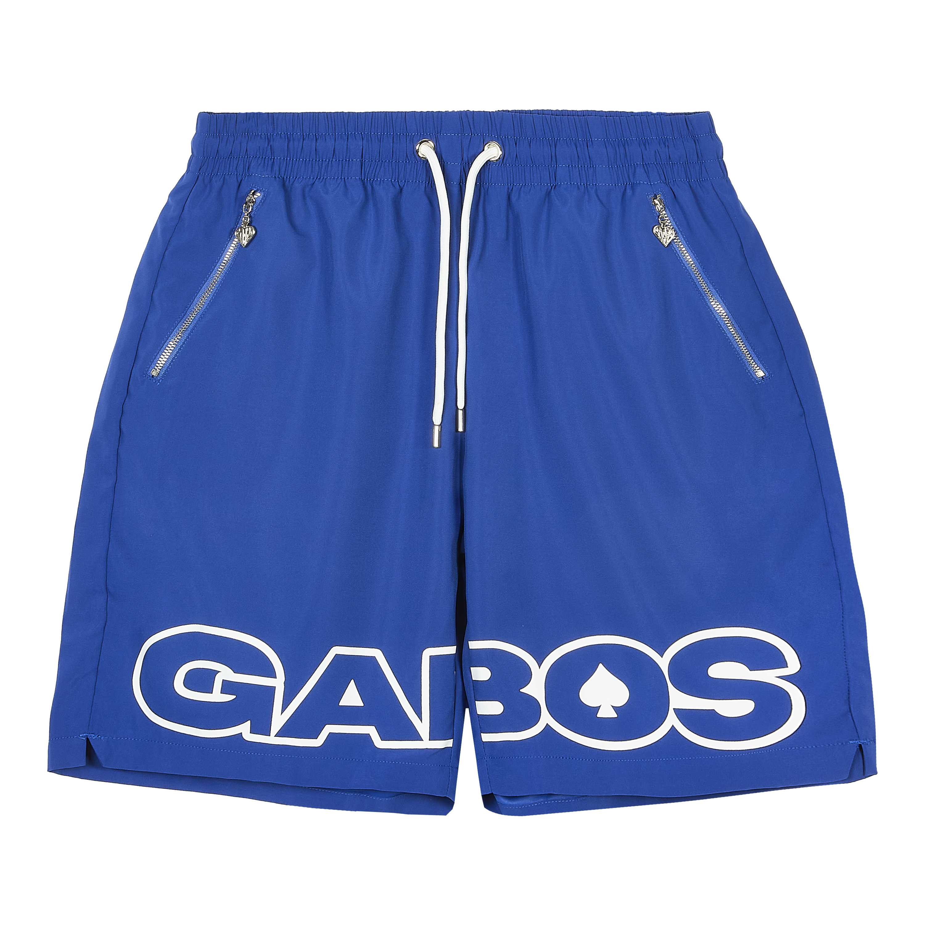 flat lay of og gabos shorts in royal blue