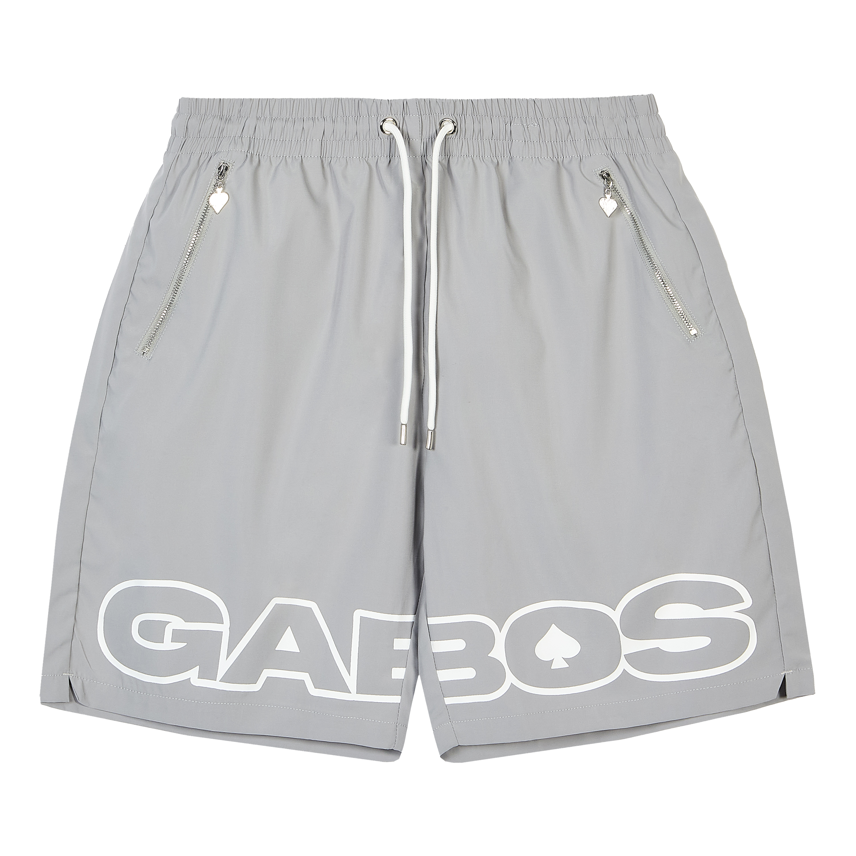 flat lay gabos shorts with large logo print