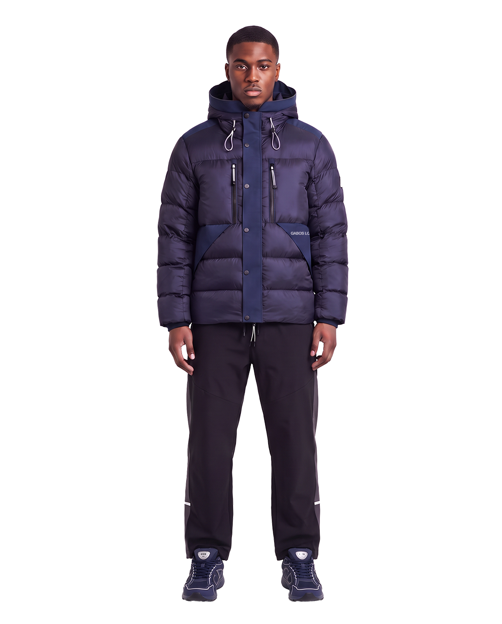 Gabos London navy winners only puffer jacket.