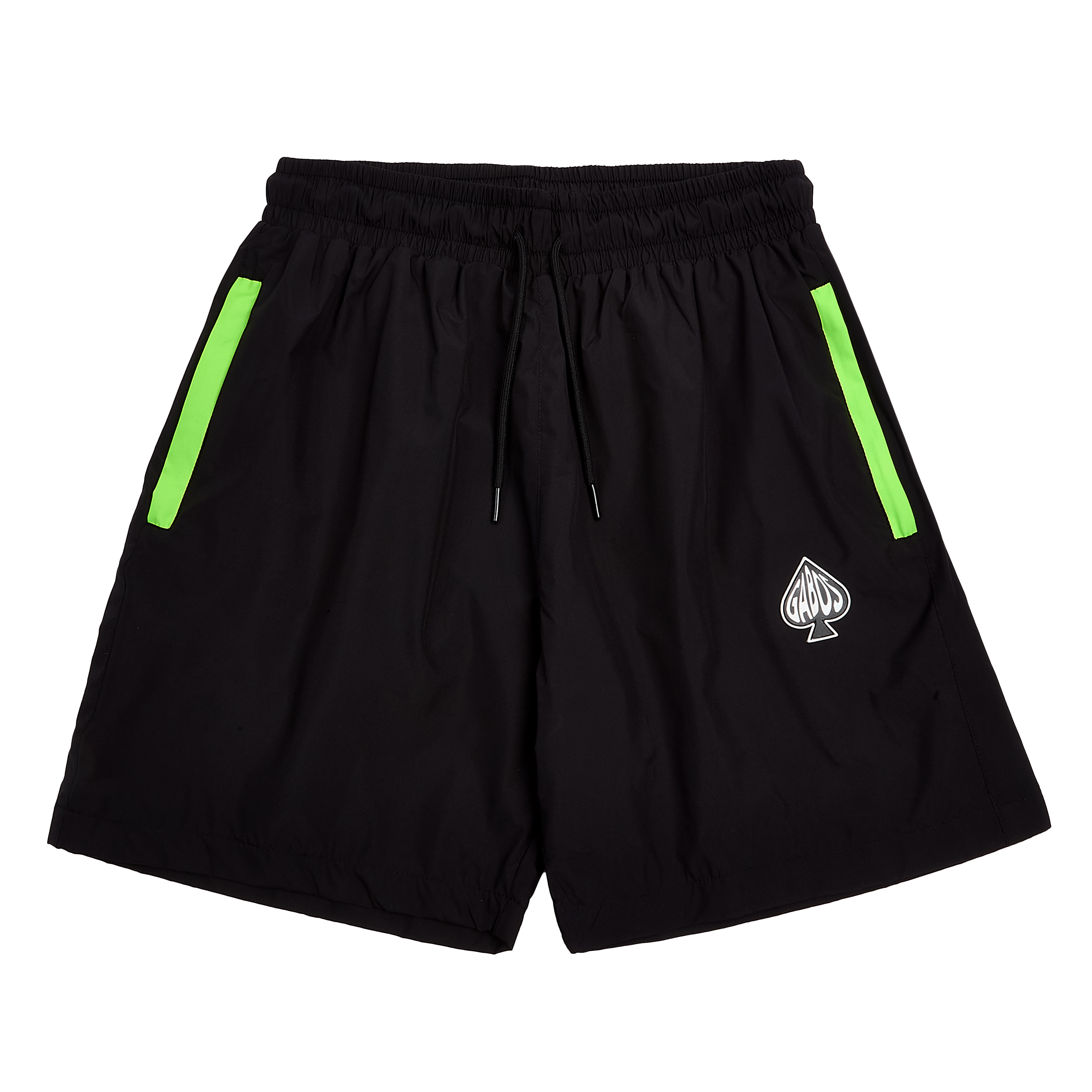 neon green tri set shorts gabos london