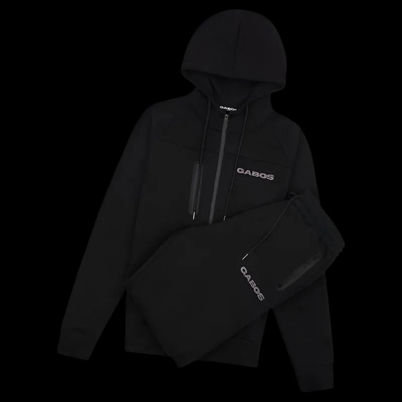 Black Men's Tracksuit | Full Tracksuit set | Streetwear Tracksuit | Matching Tracksuit Fleece Lined Tracksuit by Gabos London