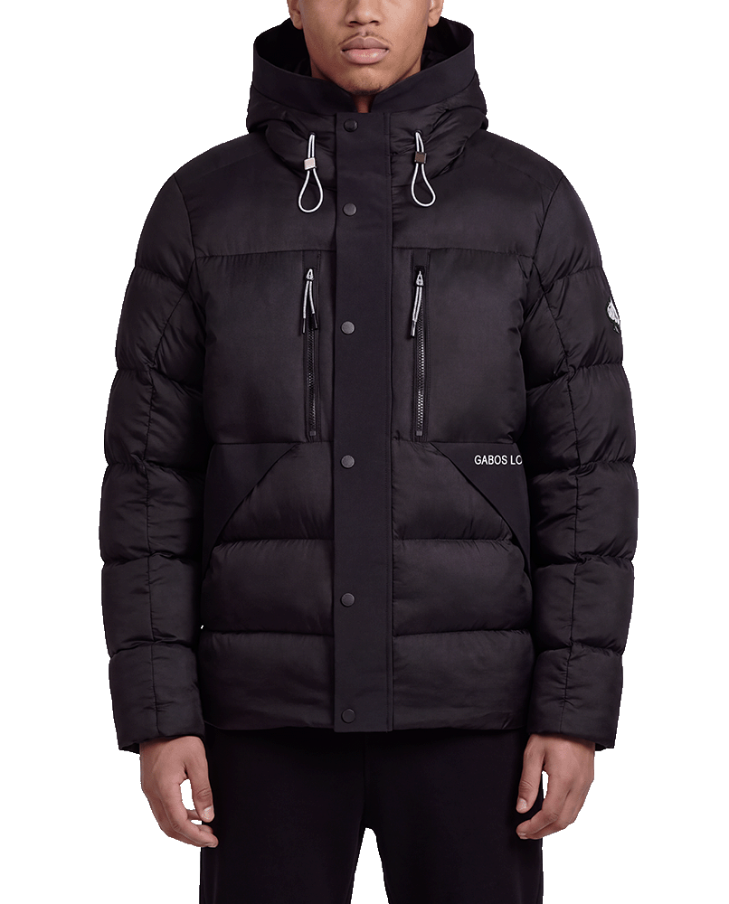 BLACK GABOS LONDON PUFFER JACKET WINTER JACKET. BLACK PUFFER COAT