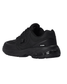 ALL BLACK TRAINERS FROM A SIDE VIEW