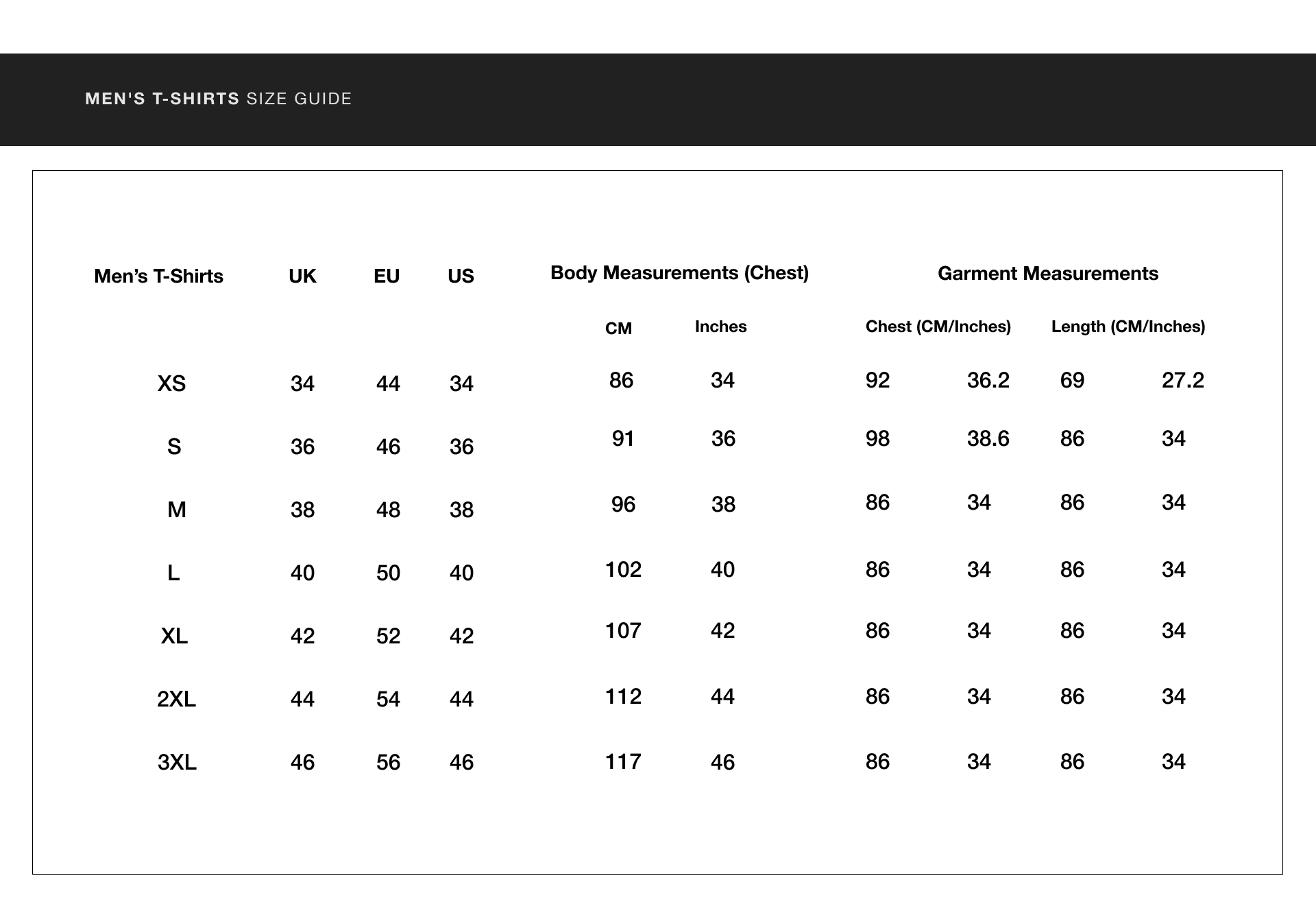 Balenciaga size chart mens discount