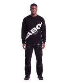 black jumper, knitwear by Gabos London