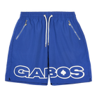 flat lay of og gabos shorts in royal blue