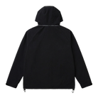 Black jacket with a hood on a white background