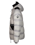 mens grey and black puffer jacket from the side