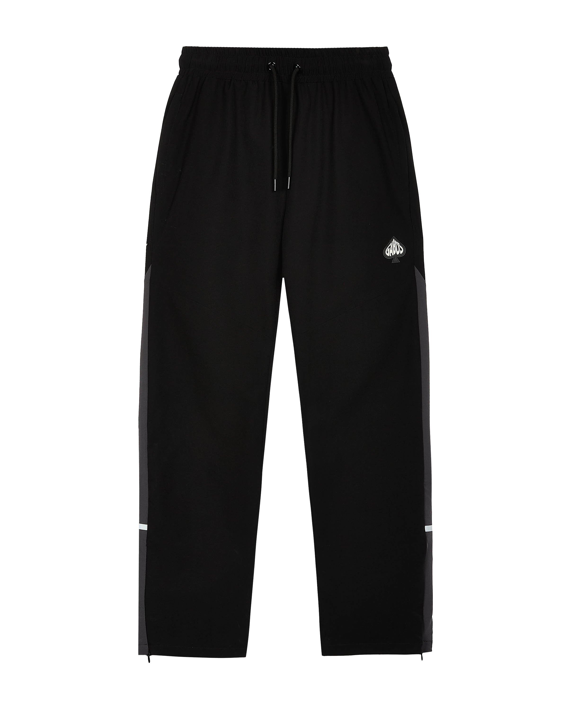 mens black and grey tracksuit bottoms for a full tracksuit set | windbreaker tracksuit | woven tracksuit trousers in black and grey
